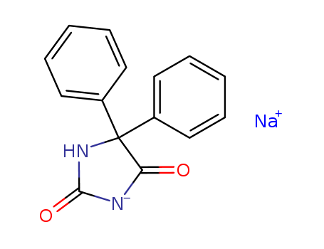 630-93-3,Phenytoin sodium,2,4-Imidazolidinedione,5,5-diphenyl-, monosodium salt (9CI);5,5-Diphenylhydantoin sodium;Aleviatin sodium;Difenin;Ditoin;Enkefal;Epanutin;Epilan D;Eptoin;Hydantin;M-toin;Phenyloin;Prompt;Sodium5,5-diphenyl-2,4-imidazolidinedione;Sodiumdiphenylhydantoin;Sodium phenytoin;
