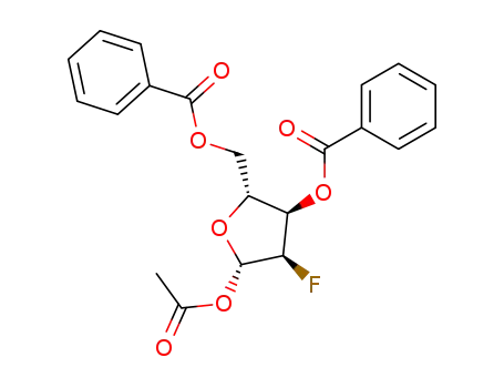Molecular Structure of 149623-91-6 (1-O-acetyl-3,5-di-O-benzoyl-2-deoxy-2-fluoro-β-D-ribofuranoside)
