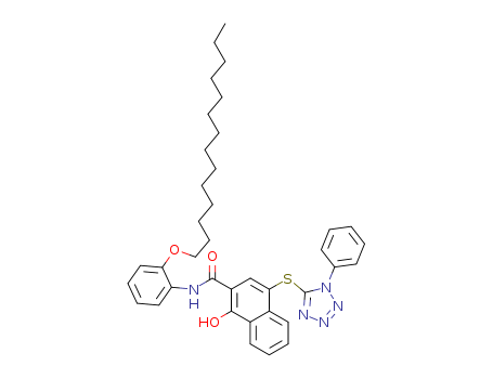 2-Naphthalenecarboxamide,1-hydroxy-4-[(1-phenyl-1H-tetrazol-5-yl)thio]-N-[2-(tetradecyloxy)phenyl]-