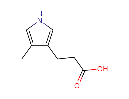 Molecular Structure of 2386-23-4 (1H-Pyrrole-3-propanoicacid, 4-methyl-)