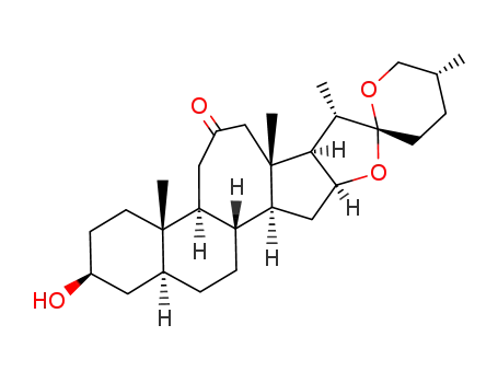Molecular Structure of 72166-68-8 ((25R)-3β-Hydroxy-C-homo-5α-spirostan-12-on)