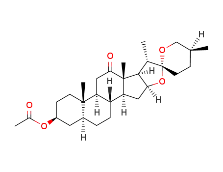 Molecular Structure of 4948-48-5 (3β-acetoxy-(25R)-5α-spirostan-12-one)