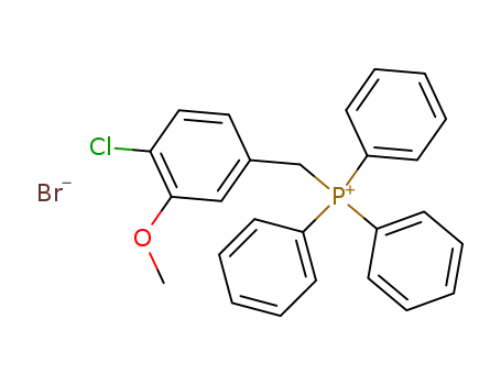 Molecular Structure of 110463-12-2 (Phosphonium, [(4-chloro-3-methoxyphenyl)methyl]triphenyl-, bromide)