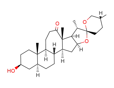 Molecular Structure of 72166-67-7 ((25R)-3β-Hydroxy-C-homo-5α-spirostan-12-on)