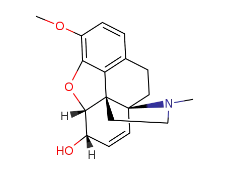 Molecular Structure of 738-91-0 (Hasubanan-6-ol,7,8-didehydro-4,5-epoxy-3-methoxy-17-methyl-, (5a,6a,13b,14b)- (9CI))
