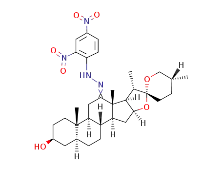 Molecular Structure of 17990-60-2 ((25<i>R</i>)-3β-hydroxy-5α-spirostan-12-one-(2,4-dinitro-phenylhydrazone))