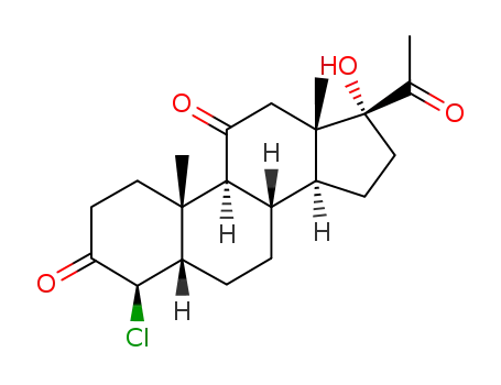 Molecular Structure of 114160-28-0 (4β-chloro-17-hydroxy-5β-pregnane-3,11,20-trione)