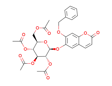 Molecular Structure of 34340-35-7 (7-benzyloxy-6-(tetra-<i>O</i>-acetyl-β-D-glucopyranosyloxy)-coumarin)