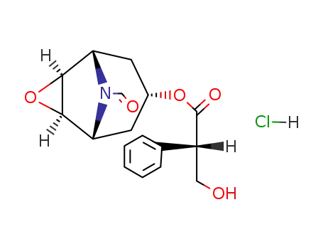 Molecular Structure of 25650-60-6 ((<i>S</i>)-3-hydroxy-2-phenyl-propionic acid 9-formyl-(1<i>r</i><i>N</i>,2<i>t</i><i>H</i>,4<i>t</i><i>H</i>,5<i>c</i><i>N</i>)-3-oxa-9-aza-tricyclo[3.3.1.0<sup>2,4</sup>]non-7<i>t</i>-yl ester; hydrochloride)