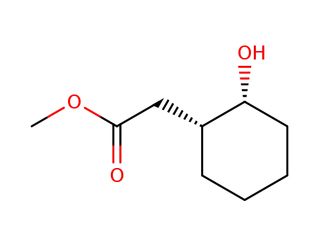 Molecular Structure of 78002-67-2 (Cyclohexaneacetic acid, 2-hydroxy-, methyl ester, cis-)