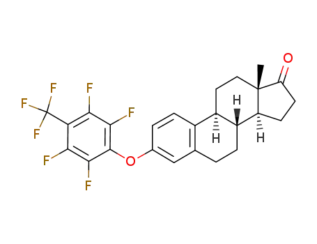 Molecular Structure of 90850-47-8 (3-<2,3,5,6-tetrafluoro-4-(trifluoromethyl)phenoxy>estra-1,3,5(10)-trien-17-one)
