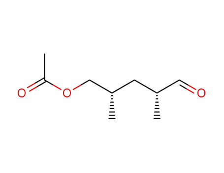 Molecular Structure of 168134-57-4 (Pentanal, 5-(acetyloxy)-2,4-dimethyl-, (2R,4S)-)
