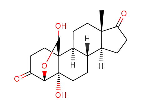 Molecular Structure of 84882-49-5 (4β,5-dihydroxy-5α-androstane-3,17,19-trione 4,19-hemiacetal)
