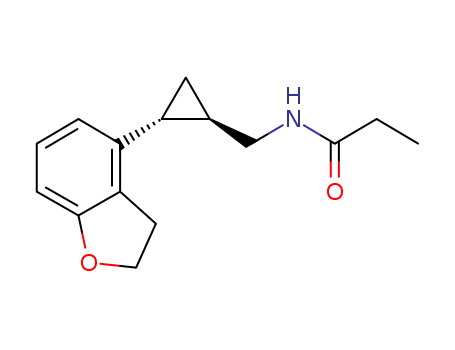 609799-22-6,Tasimelteon,(1R-trans)-N-[[2-(2,3-Dihydro-4-benzofuranyl)cyclopropyl]methyl]propanamide;Propanamide,N-[[(1R,2R)-2-(2,3-dihydro-4-benzofuranyl)cyclopropyl]methyl]-;N-(((1R,2R)-2-(2,3-Dihydro-1-benzofuran-4-yl)cyclopropyl)methyl)propanamide;
