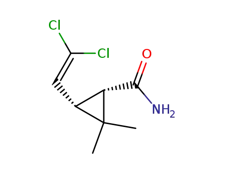 Molecular Structure of 67401-43-8 (Cyclopropanecarboxamide, 3-(2,2-dichloroethenyl)-2,2-dimethyl-,
trans-)