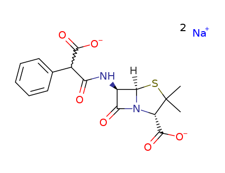 4-Thia-1-azabicyclo[3.2.0]heptane-2-carboxylicacid, 6-[(2-carboxy-2-phenylacetyl)amino]-3,3-dimethyl-7-oxo-, sodium salt(1:2), (2S,5R,6R)-(4800-94-6)