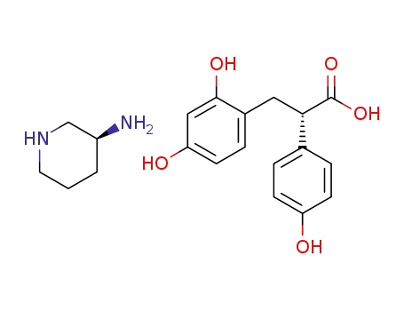 (S)-3-(2,4-dihydroxyphenyl)-2-(4-hydroxyphenyl)propanoic acid (S)-3-aminopiperidine salt