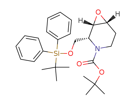 Molecular Structure of 354153-41-6 ((1S,2R,6R)-2-(tert-butyldiphenylsilanyloxymethyl)-7-oxa-3-azabicyclo[4.1.0]heptane-3-carboxylic acid tert-butyl ester)