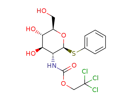 Molecular Structure of 188583-24-6 (phenyl 2-deoxy-2-(2,2,2-trichloroethoxycarbonylamino)-1-thio-β-D-glucopyranoside)