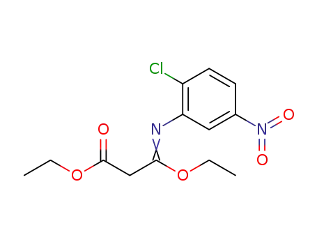 Molecular Structure of 63134-00-9 (ethyl 3-[(2-chloro-5-nitrophenyl)imino]-3-ethoxypropionate)