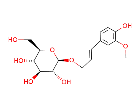 Molecular Structure of 113349-27-2 (3-Methoxy-4-hydroxycinnamyl β-D-glucopyranoside)