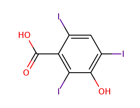 Molecular Structure of 53279-72-4 (3-HYDROXY-2,4,6-TRIIODOBENZOIC ACID)