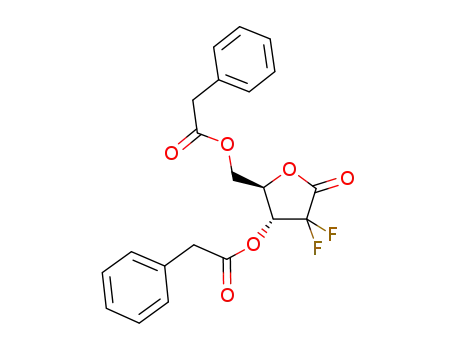 Molecular Structure of 946424-25-5 (2-deoxy-2,2-difluoro-D-erythro-pentofuranos-1-ulose-3,5-bis(phenylacetate))
