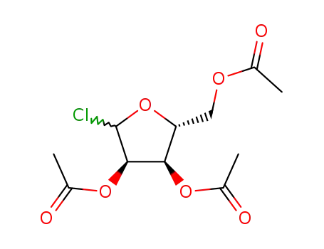 Molecular Structure of 40554-98-1 ([(2R,3R,4R)-3,4-diacetoxy-5-chlorotetrahydrofuran-2-yl]methyl acetate)