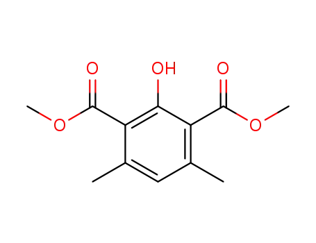 Molecular Structure of 76716-11-5 (1,3-Benzenedicarboxylic acid, 2-hydroxy-4,6-dimethyl-, dimethyl ester)