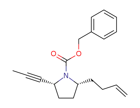 Molecular Structure of 690211-38-2 ((2R)-but-3-enyl-(5R)-prop-1-ynylpyrrolidine-1-carboxylic acid 1-benzyl ester)