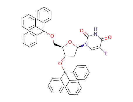 Molecular Structure of 76513-98-9 (3',5'-di-O-trityl-5-iodo-2'-deoxyuridine)