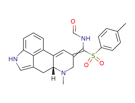 Molecular Structure of 764710-82-9 (<i>N</i>-[(7-methyl-6,6a,7,8-tetrahydro-4<i>H</i>-indolo[4,3-<i>fg</i>]quinolin-9-ylidene)-(toluene-4-sulfonyl)-methyl]-formamide)