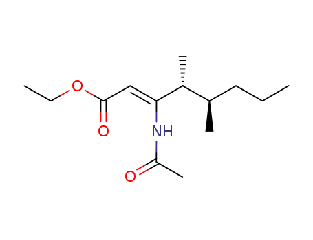 Molecular Structure of 866108-66-9 ((2Z,4R,5R)-3-acetylamino-4,5-dimethyl-oct-2-enoic acid ethyl ester)