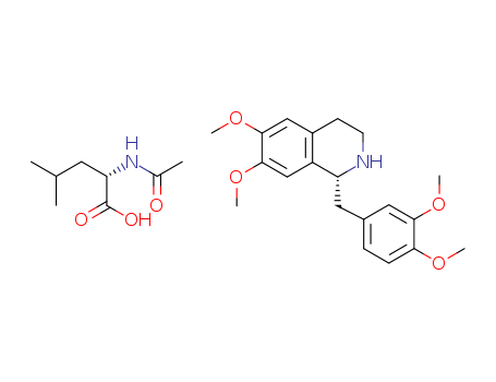 141109-12-8,R-Tetrahydropapaverine N-acetyl-L-Leucinate,(R)-1-[(3,4-dimethoxyphenyl)methyl]-1,2,3,4-tetrahydro-6,7-dimethoxyisoquinoline N-acetyl-L-leucine;