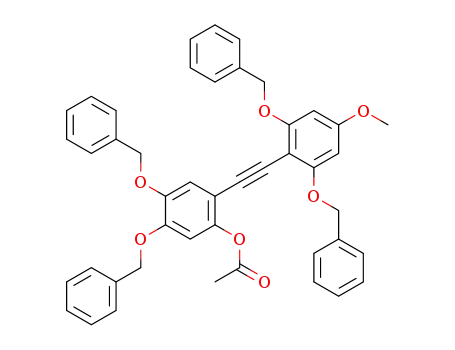 Molecular Structure of 627489-61-6 (acetic acid 4,5-bis-benzyloxy-2-(2,6-bis-benzyloxy-4-methoxy-phenylethynyl)-phenyl ester)