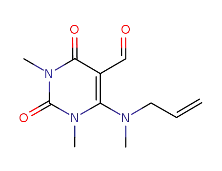 Molecular Structure of 1188497-81-5 (6-[allyl(methyl)amino]-1,3-dimethyl-2,4-dioxo-1,2,3,4-tetrahydropyrimidine-5-carbaldehyde)
