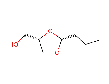 Molecular Structure of 75825-73-9 (1,3-Dioxolane-4-methanol, 2-propyl-, cis-)