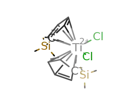 Molecular Structure of 59307-41-4 (titanium(4+) dichloride bis[1-(trimethylsilyl)cyclopenta-2,4-dienide])