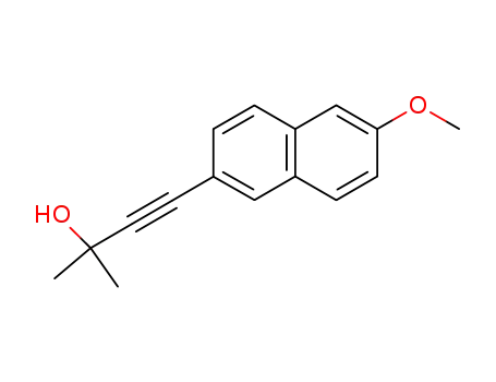 Molecular Structure of 129112-99-8 (2-methyl-4-(6-methoxynaphthalen-2-yl)but-3-yn-2-ol)