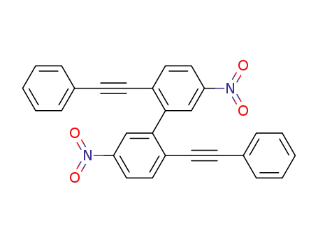 Molecular Structure of 61837-22-7 (1,1'-Biphenyl, 5,5'-dinitro-2,2'-bis(phenylethynyl)-)
