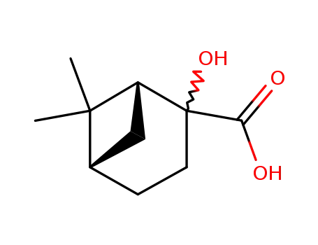 Molecular Structure of 471-83-0 (Bicyclo[3.1.1]heptane-2-carboxylic acid, 2-hydroxy-6,6-dimethyl-)