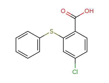 Molecular Structure of 13421-07-3 (Benzoic acid, 4-chloro-2-(phenylthio)-)