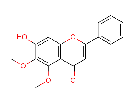 Molecular Structure of 2035-05-4 (4H-1-Benzopyran-4-one, 7-hydroxy-5,6-dimethoxy-2-phenyl-)