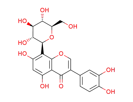 Molecular Structure of 66026-81-1 (8-C-β-D-glucopyranosylorobol)
