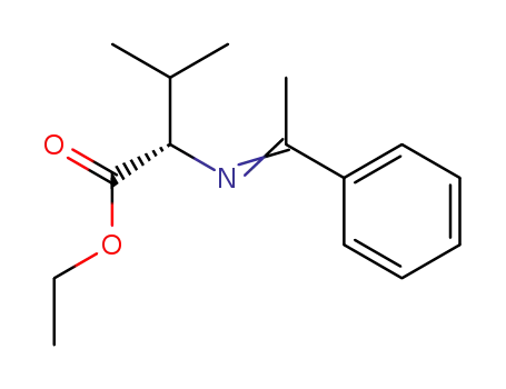 Molecular Structure of 59903-74-1 (L-Valine, N-(1-phenylethylidene)-, ethyl ester)