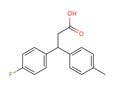 Molecular Structure of 390-43-2 (3-(p-fluorophenyl)-3-(p-tolyl)propionic acid)