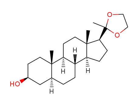 Pregnan-20-one,3-hydroxy-, cyclic 1,2-ethanediyl acetal, (3a,5b)- (9CI)