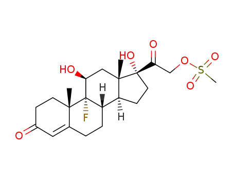 Molecular Structure of 382-65-0 (21-O-methylsulfonyl-9a-fluorocortisone)