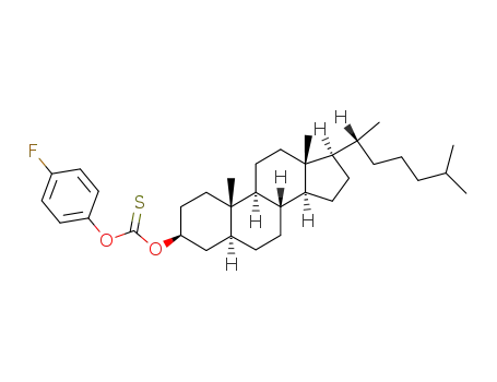 Molecular Structure of 130534-82-6 (O-cholestan-3β-yl-O'-(4-fluorophenyl)thionocarbonate)