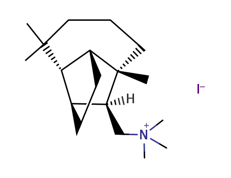 Molecular Structure of 82053-87-0 (Trimethyl-((1S,3aR,4S,8aS,9S)-4,8,8-trimethyl-decahydro-1,4-methano-azulen-9-ylmethyl)-ammonium; iodide)